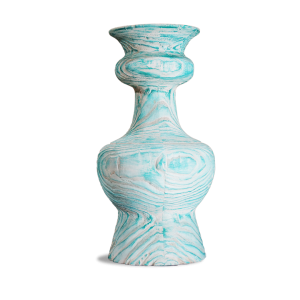 SCULPTURAL BLUE POTTERY IN PINEWOOD