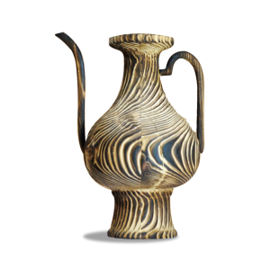 SCULPTURAL BLUE POTTERY IN PINEWOOD